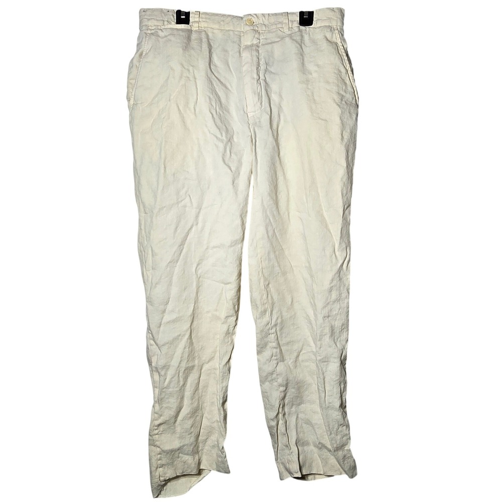 Polo Ralph Lauren Linen Silk Pant 36x30 Old Money Quiet Luxury Coastal Vintage